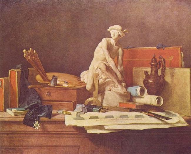 Jean Simeon Chardin Die Attribute der Kunste und die Belohnungen, die ihnen gewahrt werden Spain oil painting art
